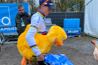 Relaxed Van der Poel on 'mullet', discussing cars with Pidcock and good food as the highlight of his day